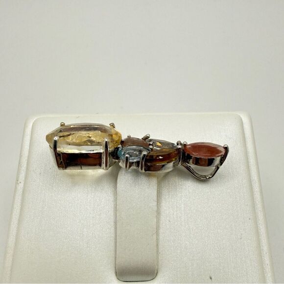 NWOT Multi-gemstone pendant in solid sterling silver! One of a kind! - Picture 5 of 9